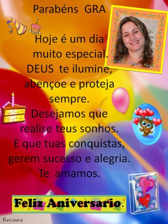 feliz aniversario Graciane 